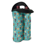 Cartoon Air Balloon Pattern Print Double Neoprene Wine Tote