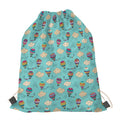 Cartoon Air Balloon Pattern Print Drawstring Bag