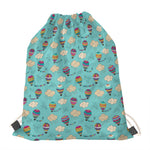 Cartoon Air Balloon Pattern Print Drawstring Bag