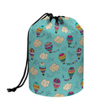Cartoon Air Balloon Pattern Print Drawstring Makeup Bag
