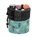 Cartoon Air Balloon Pattern Print Drawstring Makeup Bag