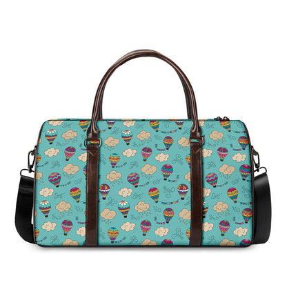 Cartoon Air Balloon Pattern Print Duffle Bag