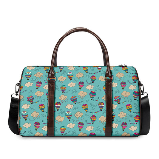 Cartoon Air Balloon Pattern Print Duffle Bag