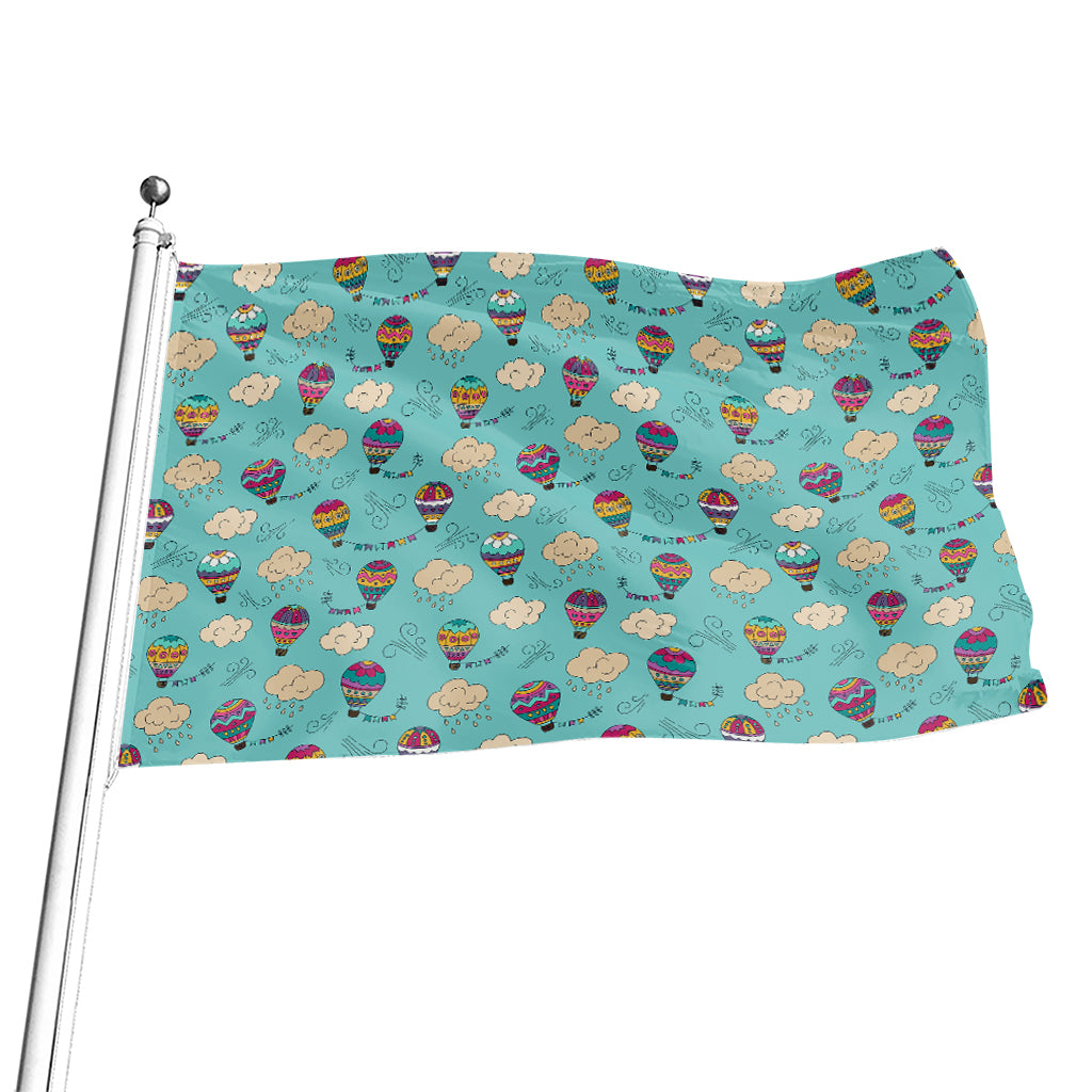 Cartoon Air Balloon Pattern Print Flag