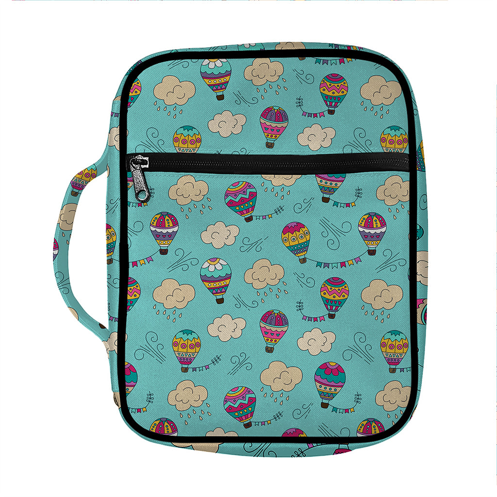Cartoon Air Balloon Pattern Print Front Pocket Bible Bag