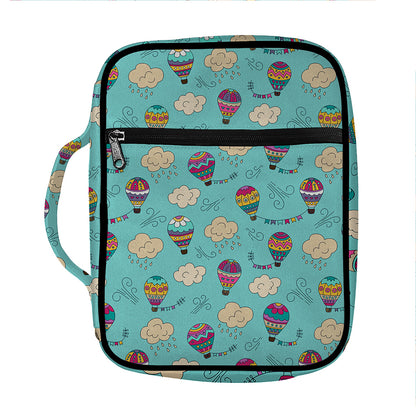 Cartoon Air Balloon Pattern Print Front Pocket Bible Bag
