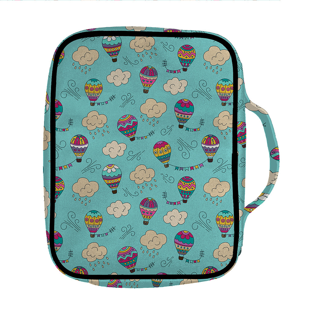 Cartoon Air Balloon Pattern Print Front Pocket Bible Bag