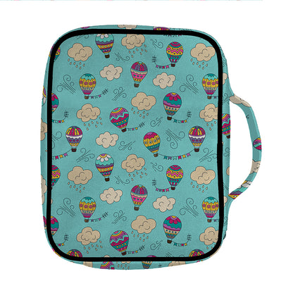 Cartoon Air Balloon Pattern Print Front Pocket Bible Bag