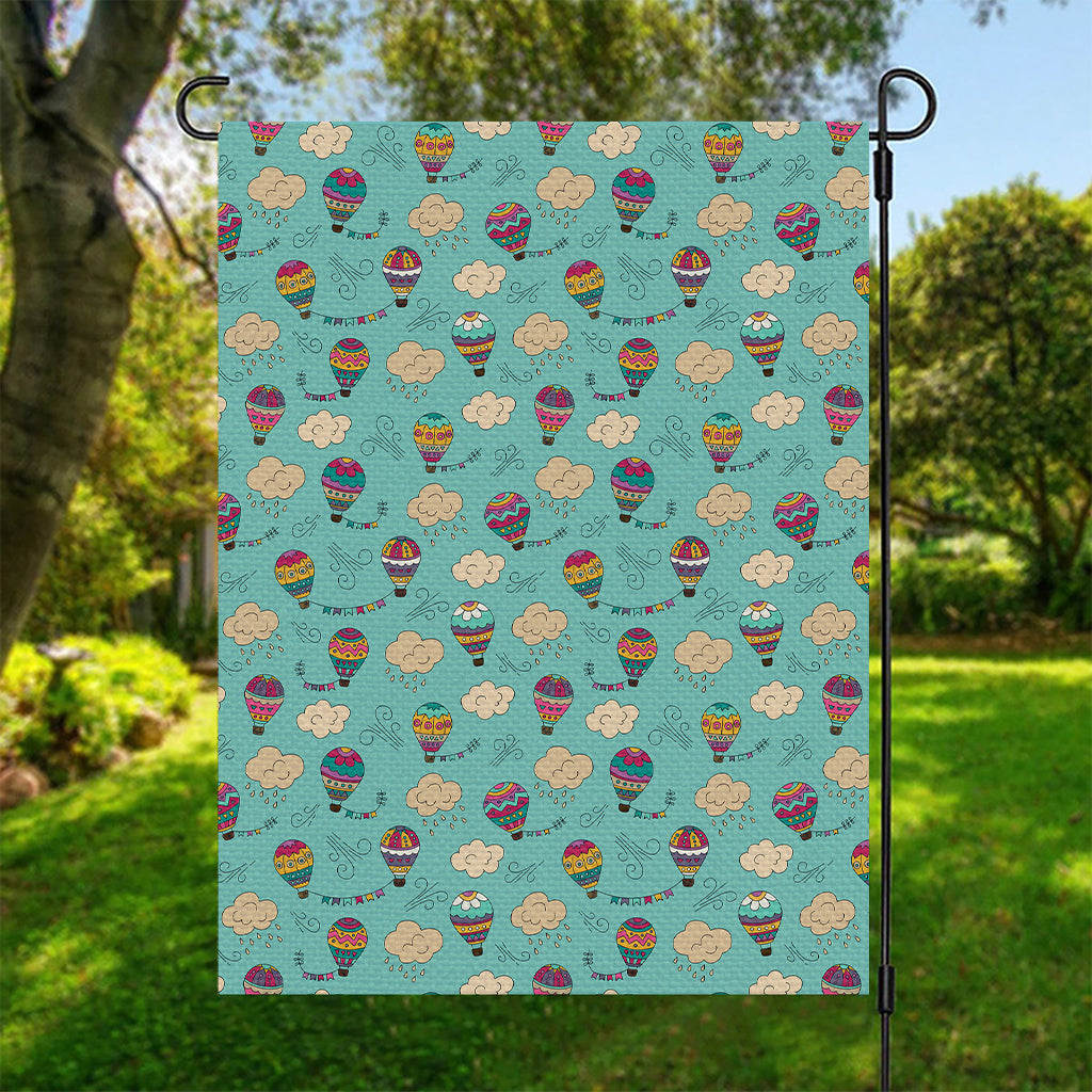 Cartoon Air Balloon Pattern Print Garden Flag