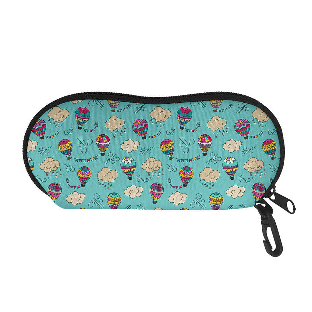 Cartoon Air Balloon Pattern Print Glasses Case