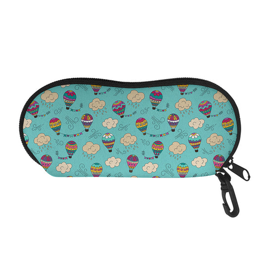 Cartoon Air Balloon Pattern Print Glasses Case