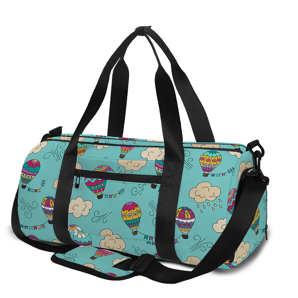 Cartoon Air Balloon Pattern Print Gym Bag