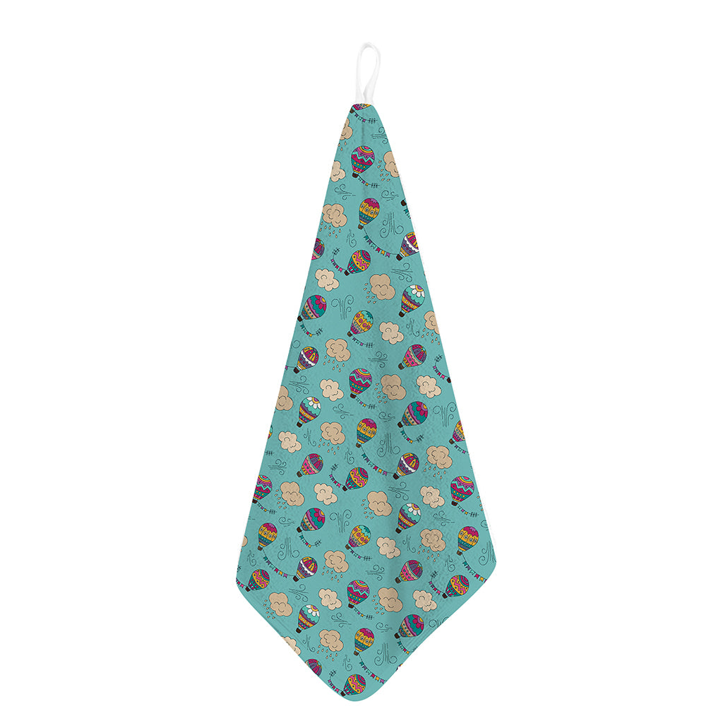 Cartoon Air Balloon Pattern Print Hand Towel