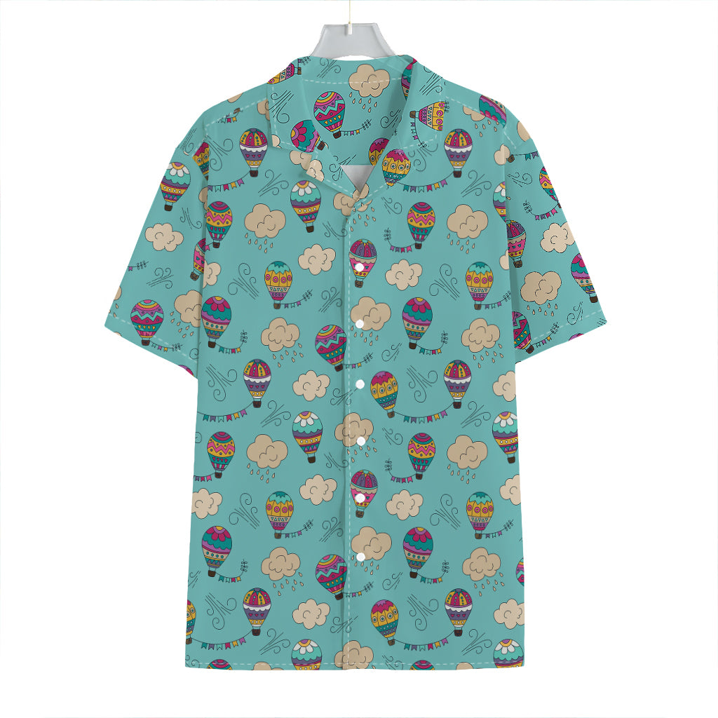 Cartoon Air Balloon Pattern Print Hawaiian Shirt