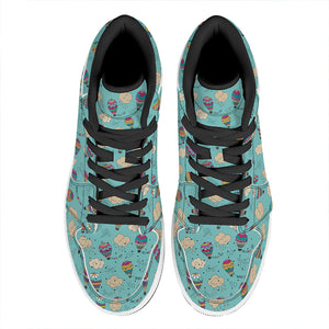 Cartoon Air Balloon Pattern Print High Top Leather Sneakers