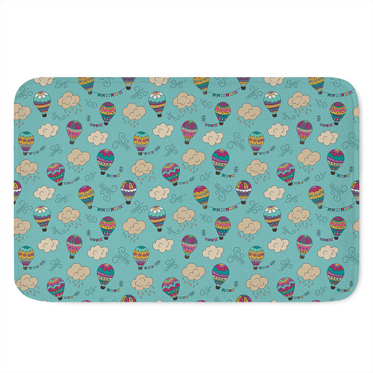 Cartoon Air Balloon Pattern Print Indoor Door Mat