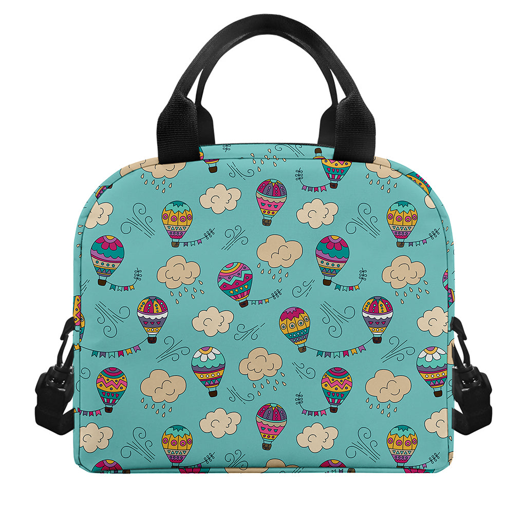 Cartoon Air Balloon Pattern Print Insulated Lunch Bag