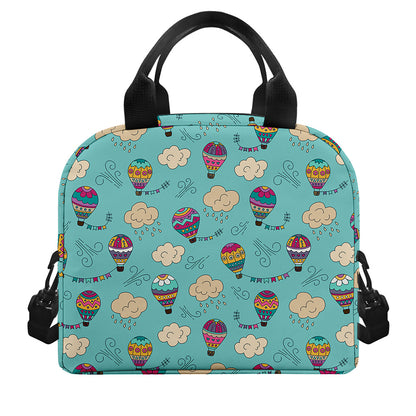 Cartoon Air Balloon Pattern Print Insulated Lunch Bag