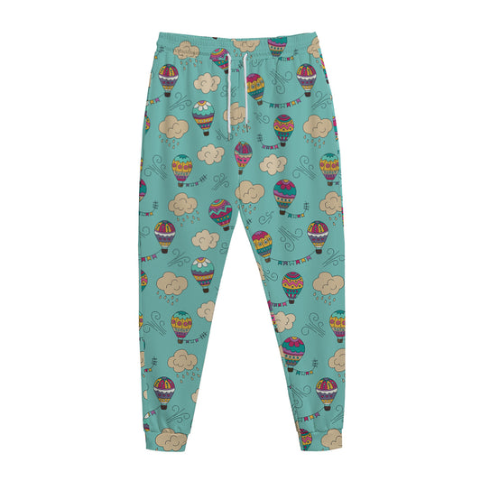Cartoon Air Balloon Pattern Print Jogger Pants