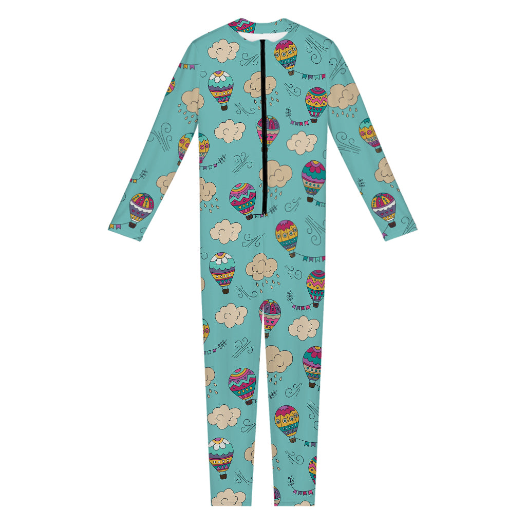 Cartoon Air Balloon Pattern Print Jumpsuit