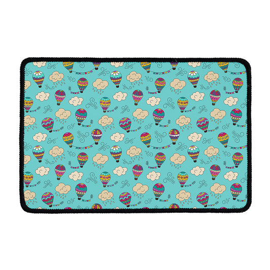 Cartoon Air Balloon Pattern Print Kitchen Mat