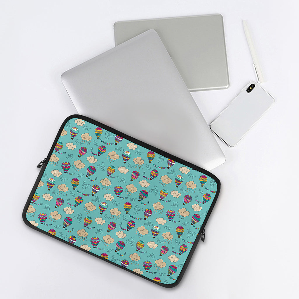 Cartoon Air Balloon Pattern Print Laptop Sleeve