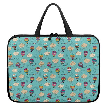 Cartoon Air Balloon Pattern Print Laptop Sleeve With Handle