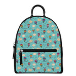 Cartoon Air Balloon Pattern Print Leather Backpack