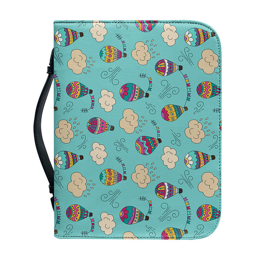 Cartoon Air Balloon Pattern Print Leather Bible Cover