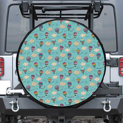 Cartoon Air Balloon Pattern Print Leather Spare Tire Cover