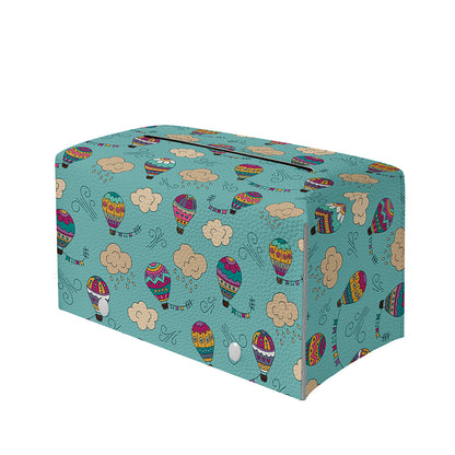 Cartoon Air Balloon Pattern Print Leather Tissue Box Cover