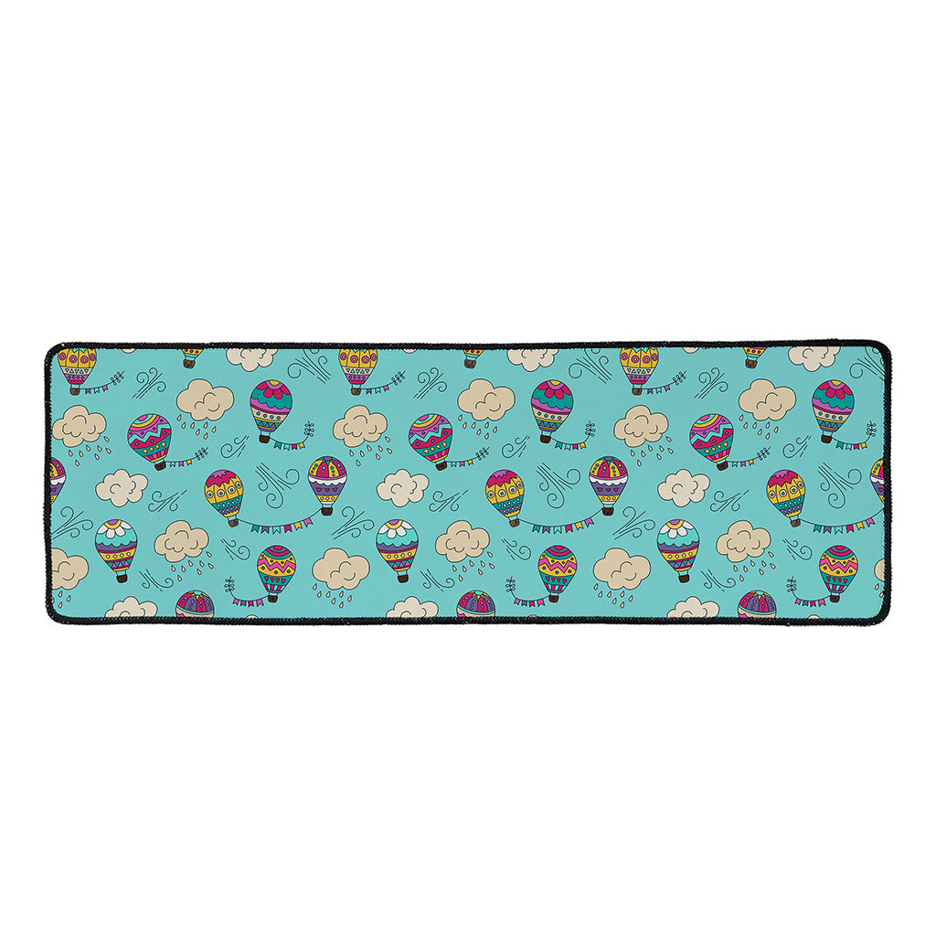 Cartoon Air Balloon Pattern Print Long Kitchen Mat