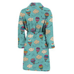 Cartoon Air Balloon Pattern Print Men's Bathrobe