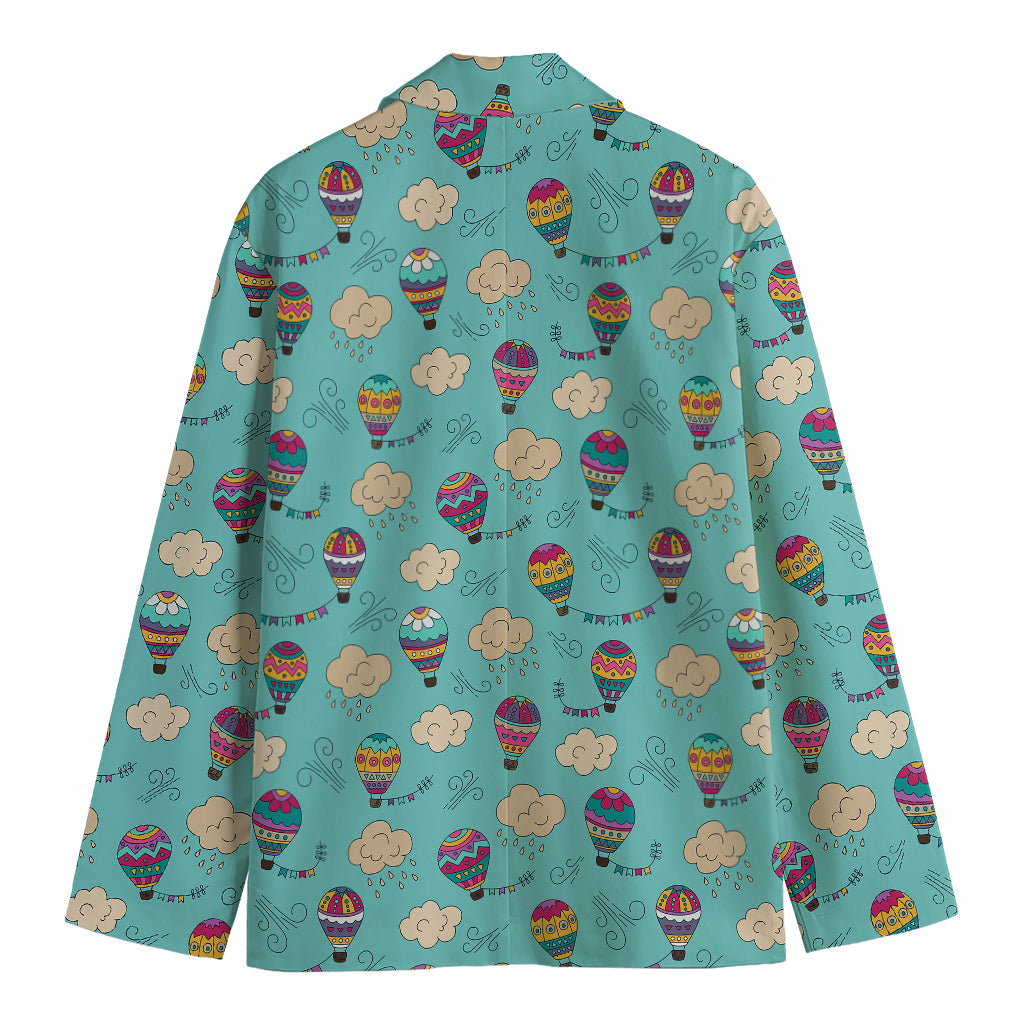 Cartoon Air Balloon Pattern Print Men's Blazer