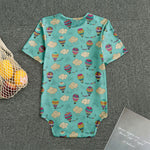 Cartoon Air Balloon Pattern Print Men's Bodysuit