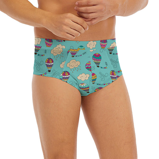 Cartoon Air Balloon Pattern Print Men's Briefs
