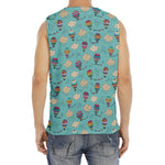 Cartoon Air Balloon Pattern Print Men's Fitness Tank Top