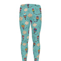 Cartoon Air Balloon Pattern Print Men's Leggings