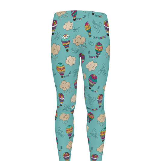 Cartoon Air Balloon Pattern Print Men's leggings