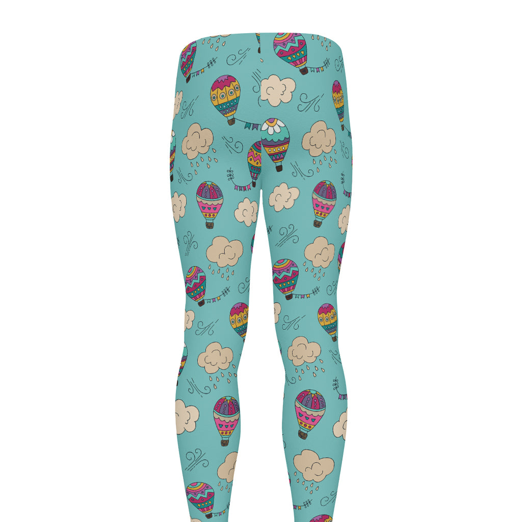 Cartoon Air Balloon Pattern Print Men's leggings