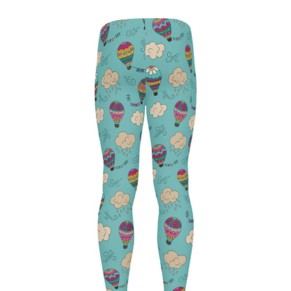 Cartoon Air Balloon Pattern Print Men's leggings