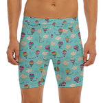 Cartoon Air Balloon Pattern Print Men's Long Boxer Briefs