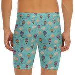 Cartoon Air Balloon Pattern Print Men's Long Boxer Briefs