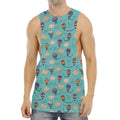 Cartoon Air Balloon Pattern Print Men's Muscle Tank Top