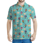 Cartoon Air Balloon Pattern Print Men's Polo Shirt