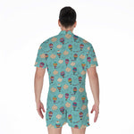 Cartoon Air Balloon Pattern Print Men's Rompers
