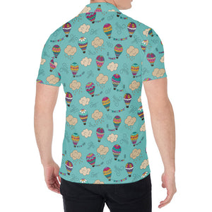 Cartoon Air Balloon Pattern Print Men's Shirt