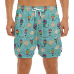 Cartoon Air Balloon Pattern Print Men's Split Running Shorts