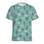 Cartoon Air Balloon Pattern Print Men's Sports T-Shirt