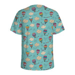 Cartoon Air Balloon Pattern Print Men's Sports T-Shirt